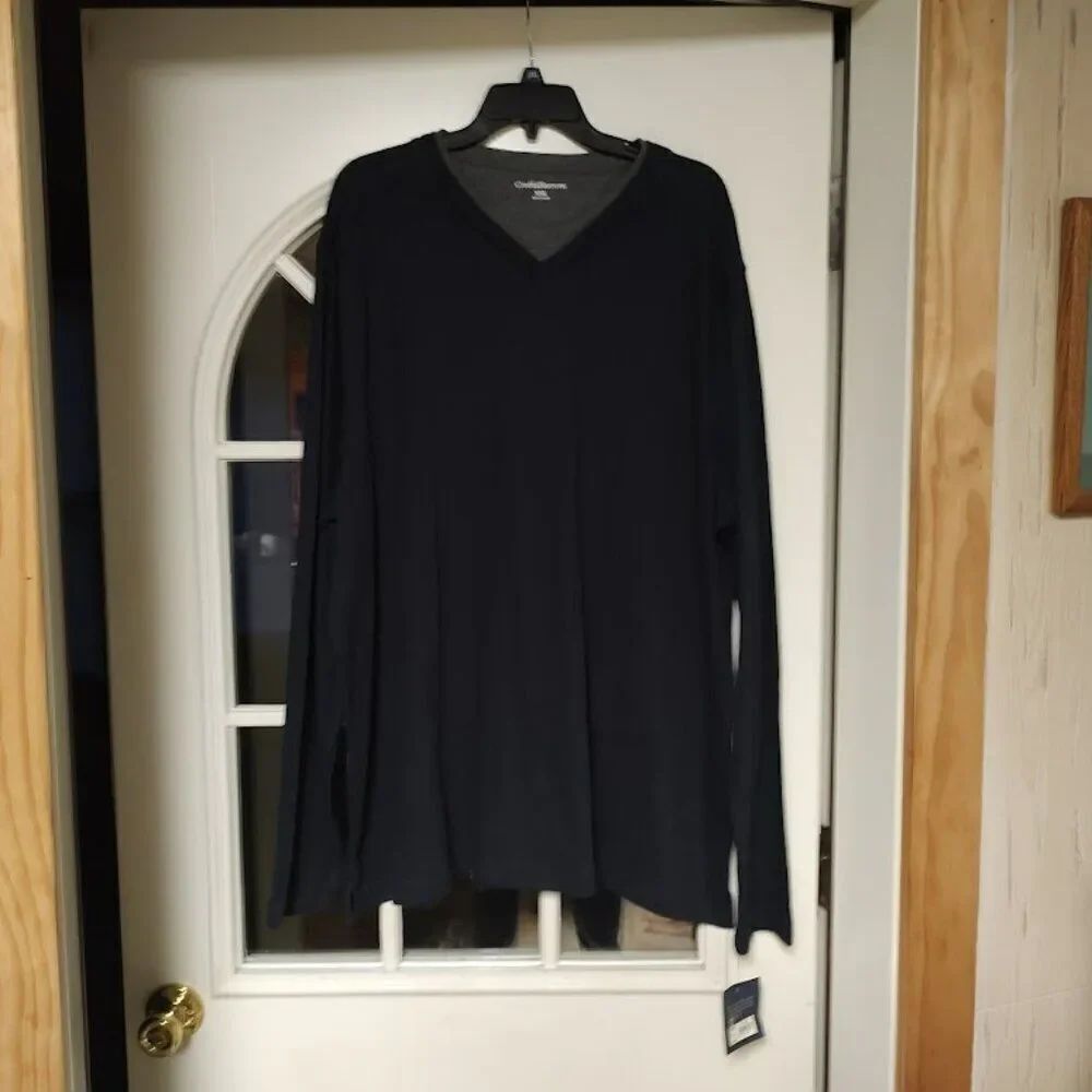 New Croft & Barrow New Black Knit Long Sleeve Polo Size Men's XXL